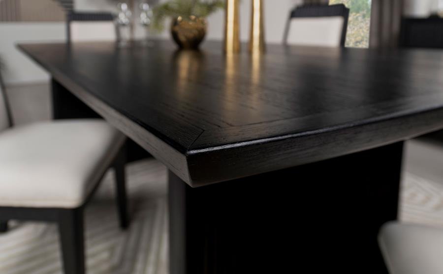ALEXIA 100-inch Extension Leaf Dining Table Black - Image 3