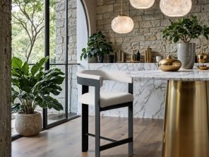 Romeo Boucle Fabric Upholstered Bar / Counter Stool