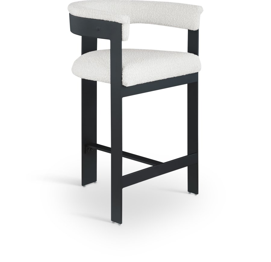 Romeo Boucle Fabric Upholstered Bar / Counter Stool - Image 4