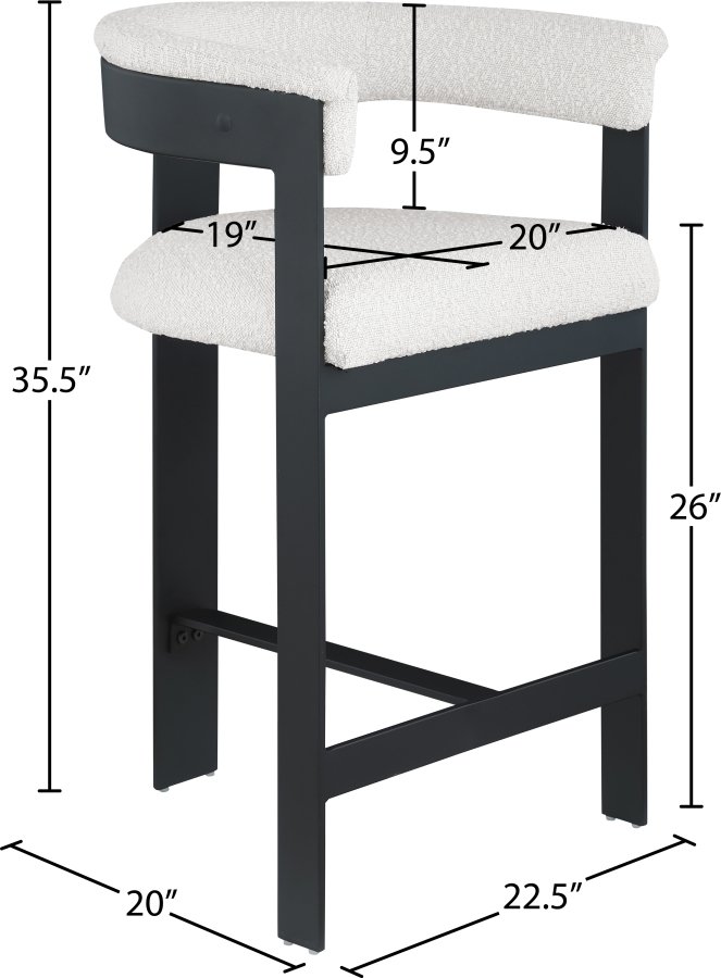 Romeo Boucle Fabric Upholstered Bar / Counter Stool - Image 5