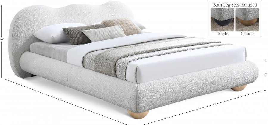 Hyde Boucle Fabric Upholstered Bed - Image 5