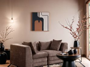 Stellar 76" Chenille Fabric Upholstered 2pc. Modular Loveseat