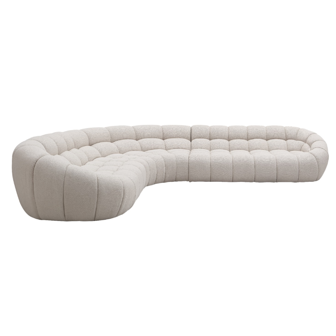 bubble Modern Beige Curved Sectional Sofa - Image 3