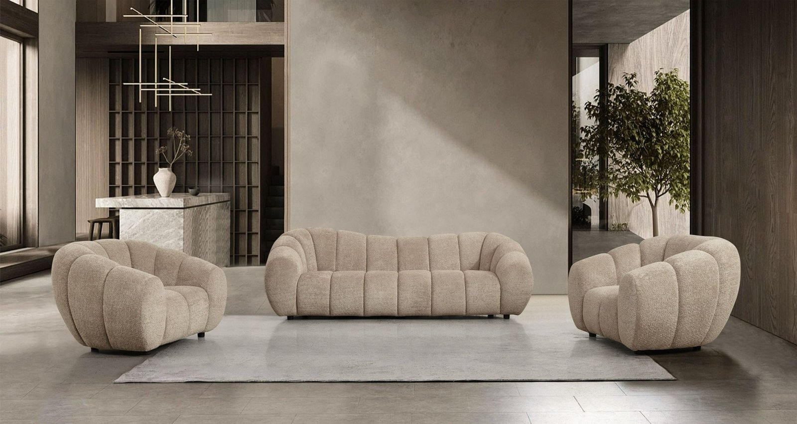 Sofi- Modern Tan Fabric Sofa - Image 5