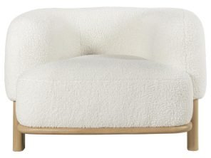 Lawler Upholstered Barrel Back Accent Chair Ivory