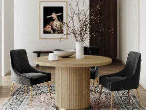 Chelsea 47" Oak Wood Round Dining Table