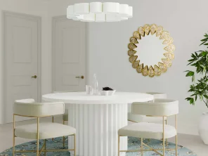 Kali 55" White Round Dining Table