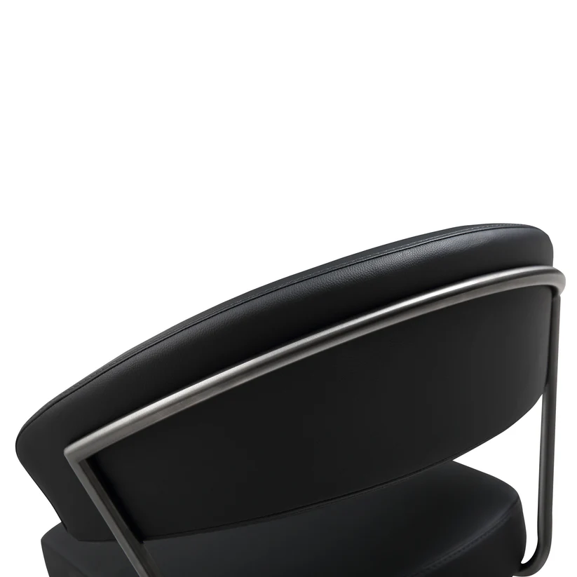 Cosmo Black Performance Vegan Leather on Black Steel Barstool - Image 3