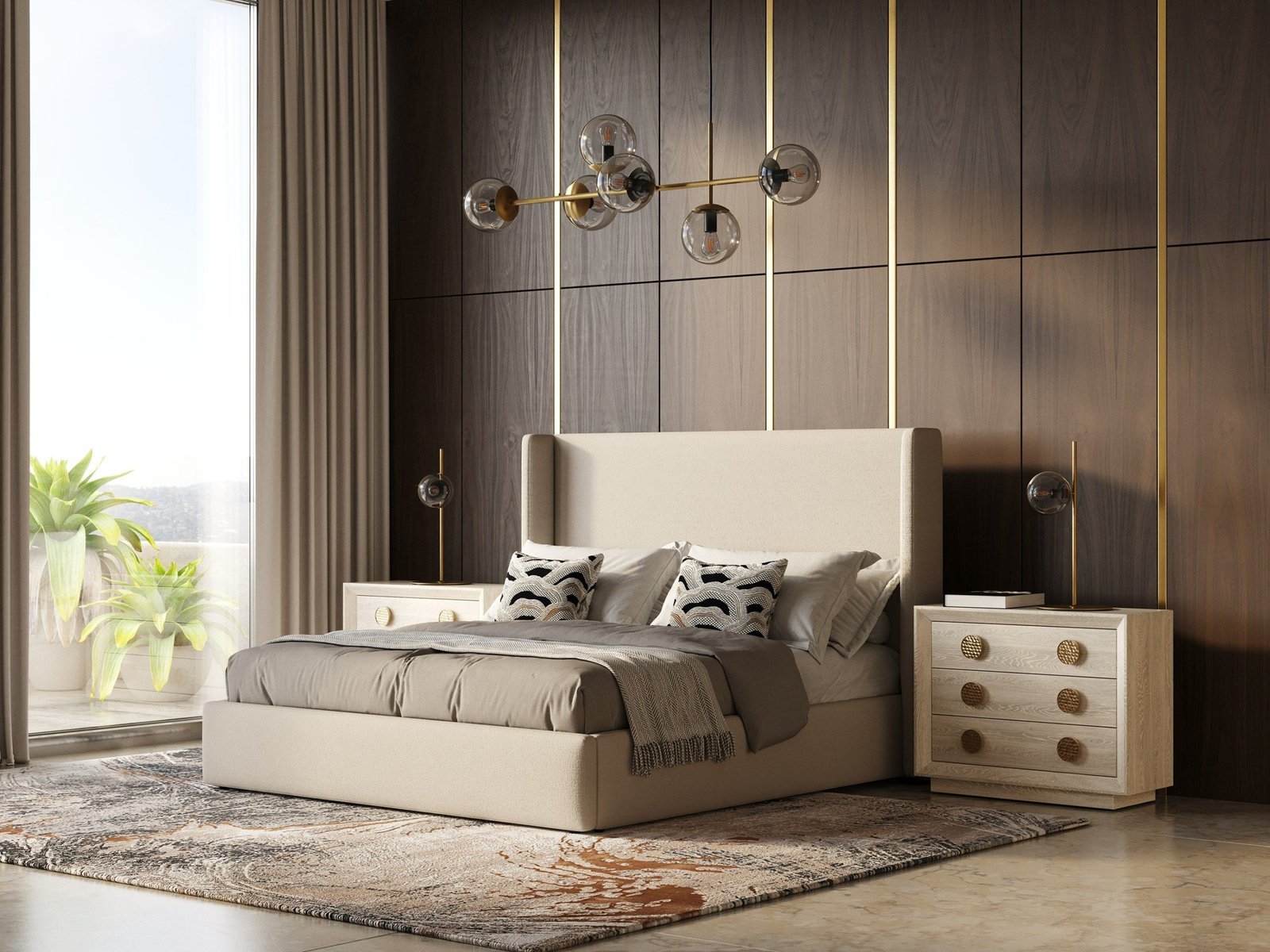 Byrne - Modern Beige Fabric Bed - Image 8
