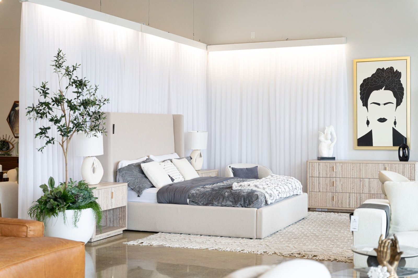 Byrne - Modern Beige Fabric Bed - Image 4