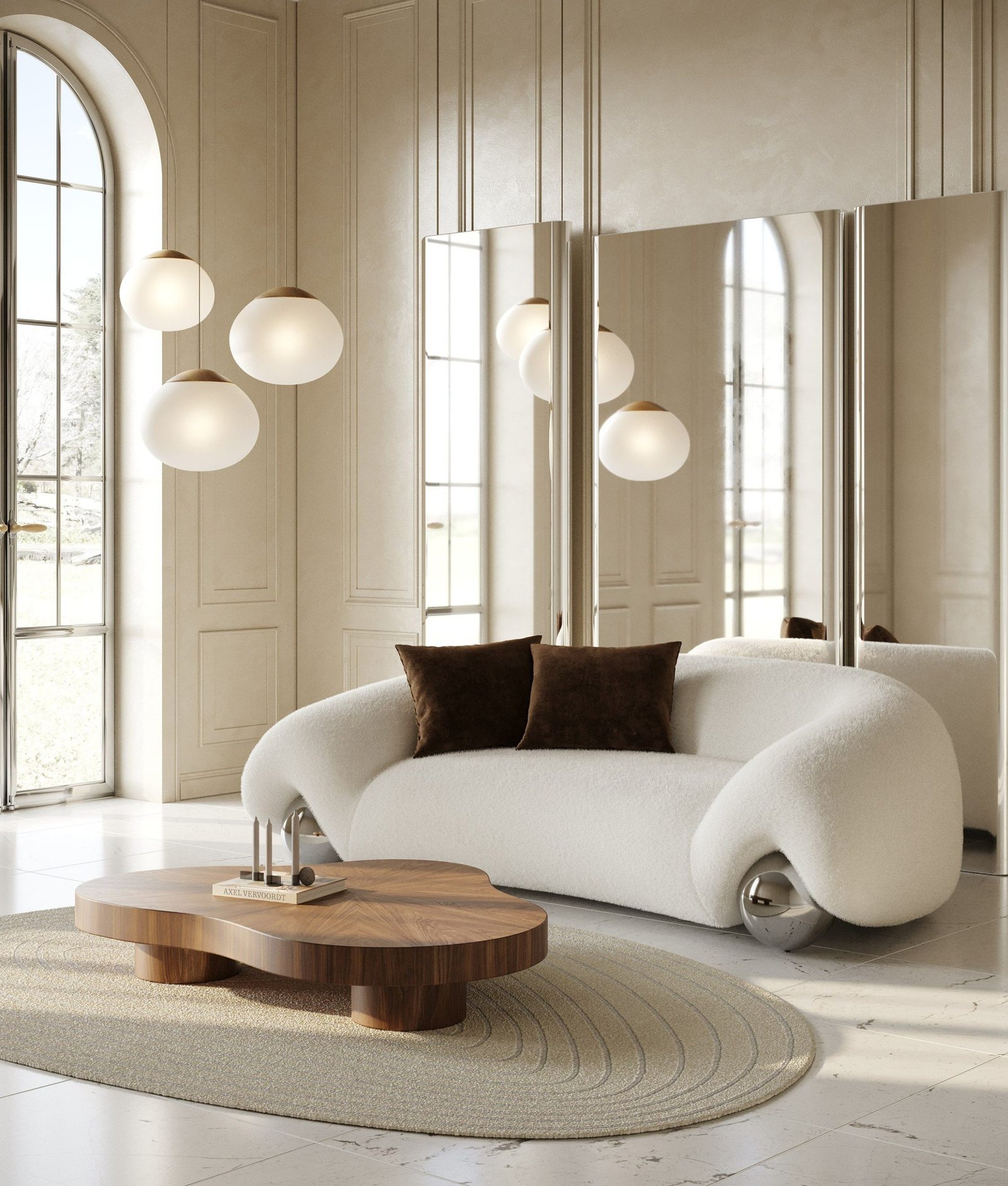 Fortune - Contemporary White Fabric Sofa