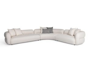 Drayton - Modern Off-White Fabric Sectional Sofa