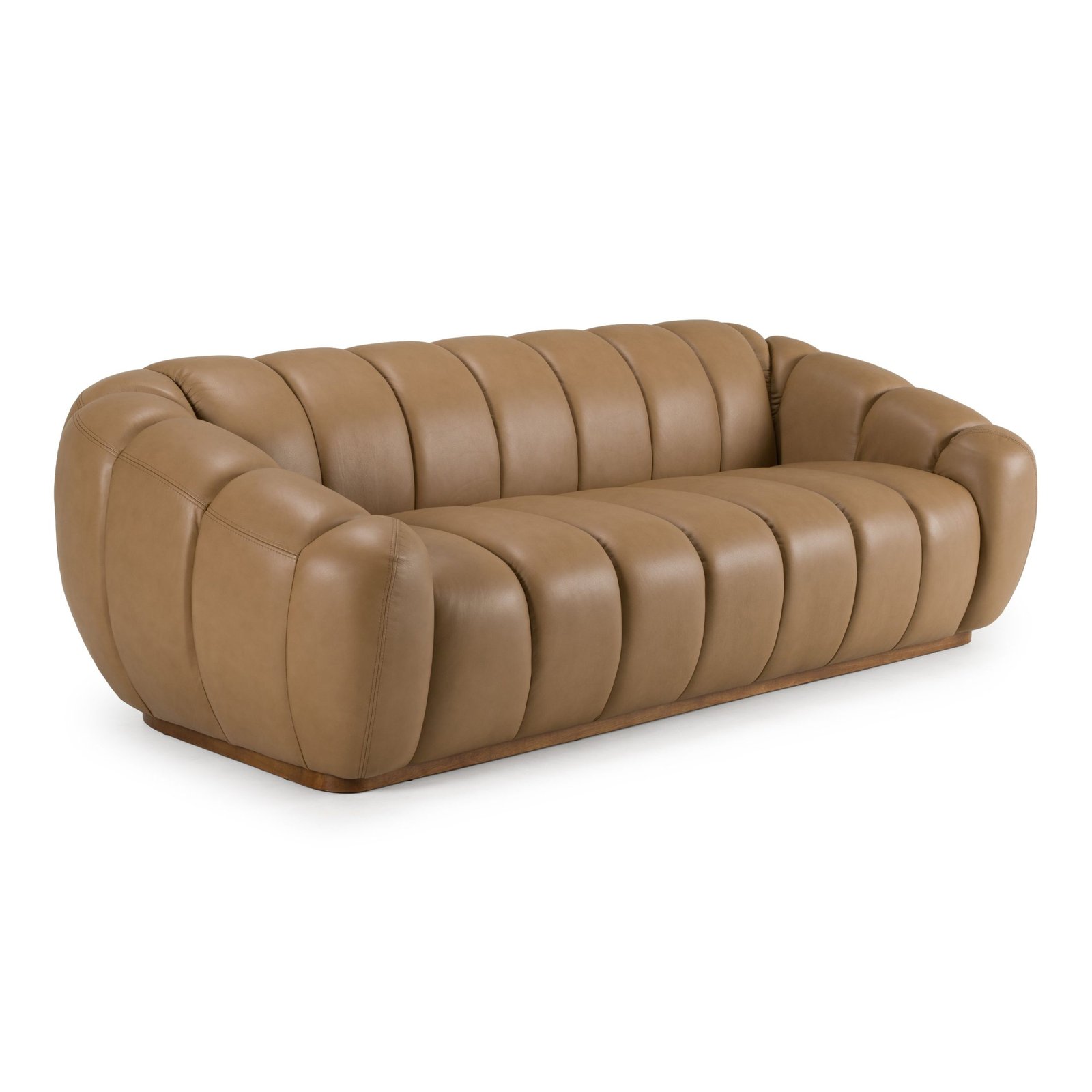 Ekwok - Modern Tan Leather Sofa - Image 4