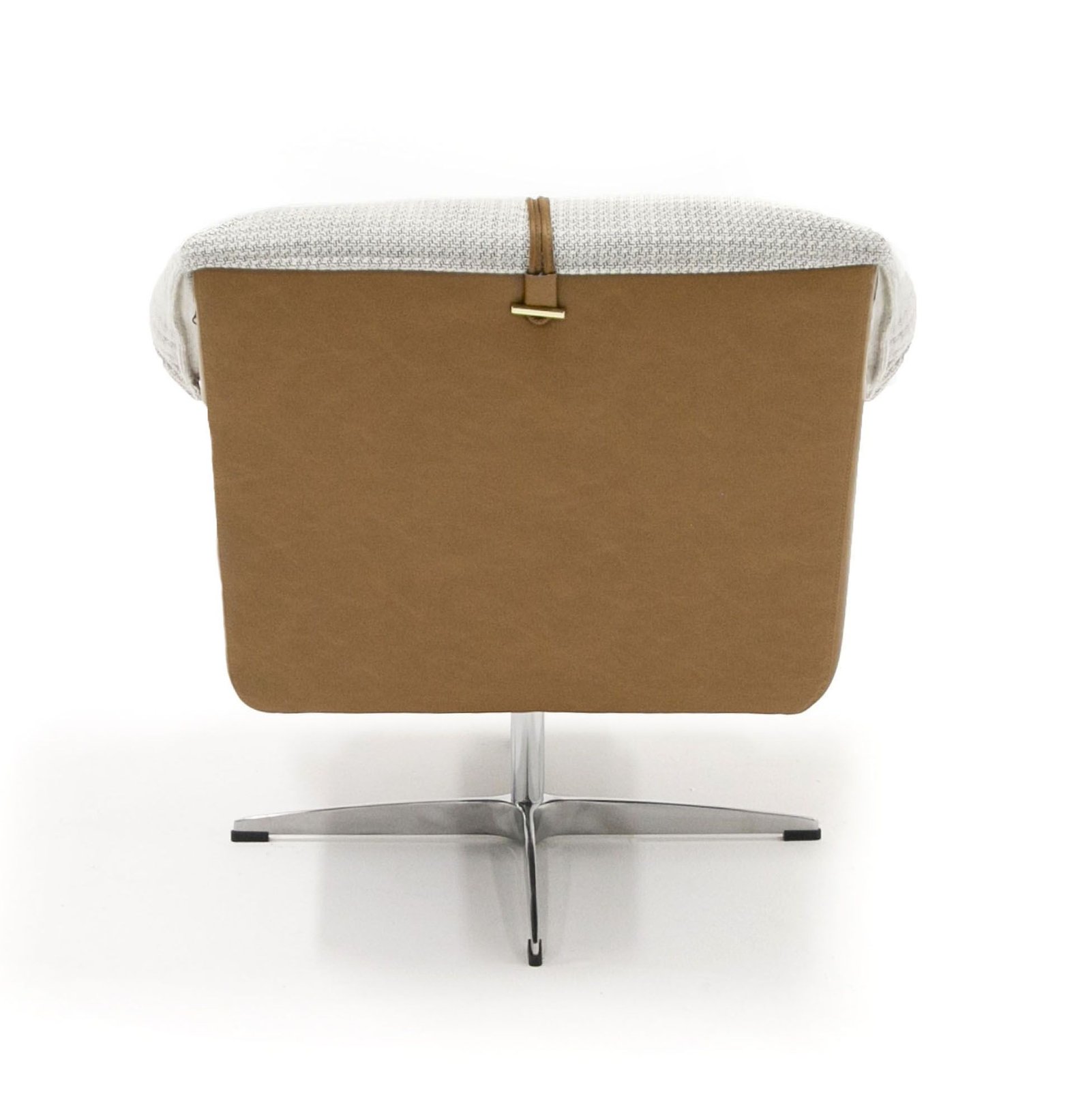 Ohio - Swivel Grey and Camel Fabric Accent Chair - Image 5