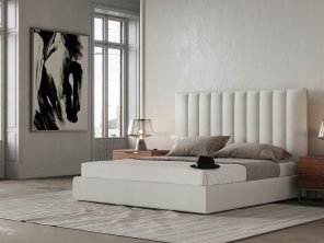Valhalla - Contemporary White Fabric Bed