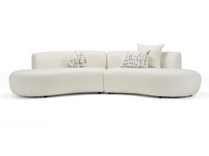 Weldon - Modern Cream Fabric Curved Sectional