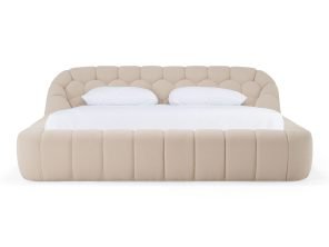 Bubble  Modern Beige Fabric Bed