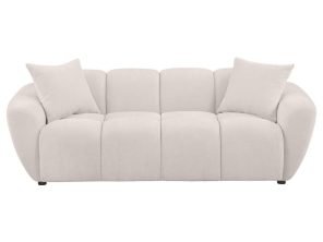 Destino Chenille Upholstered Splayed Arm Sofa Greige