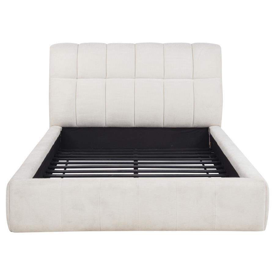 Nollet 48-inch Upholstered Queen Panel Platform Bed Cream - Image 3