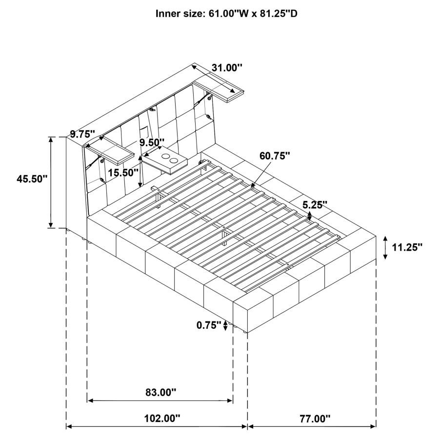 Dreux Upholstered Queen Panel Platform Bed Cream - Image 4