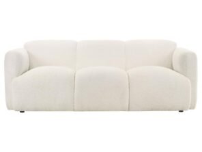 Dorset Fabric Upholstered Round Track Arm Sofa White