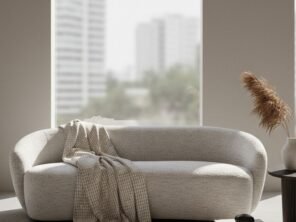 Omaha - Modern Off White Fabric Sofa