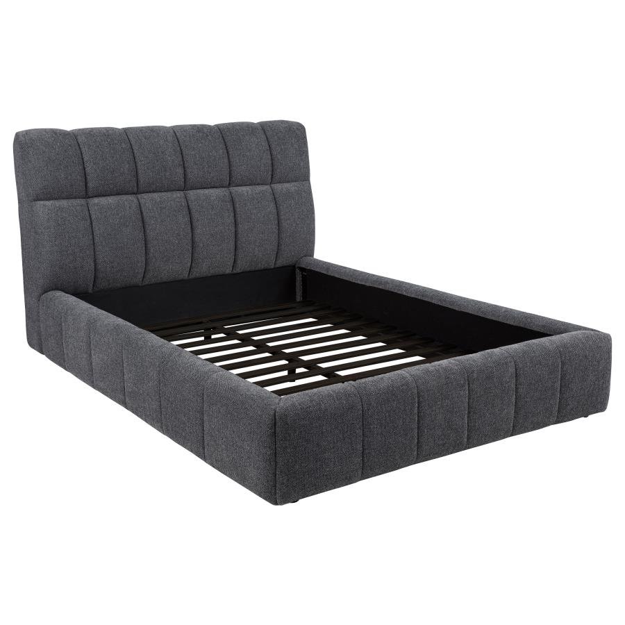 Nollet 48-inch Upholstered Queen Panel Platform Bed Gre - Image 3