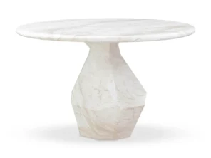 Esme 48" Faux Marble Indoor / Outdoor Round Dining Table
