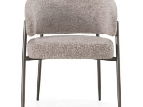 caroline- Modern Grey Fabric + Pewter Dining Chair