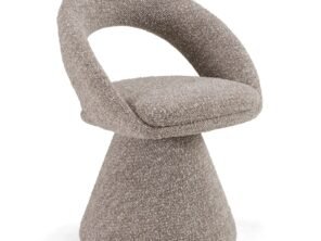 Wiles - Modern Grey Fabric Swivel Dining Chair